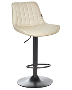 Set of 2 Bar Chairs DUBROVNIK Faux Leather Swivel Light Beige