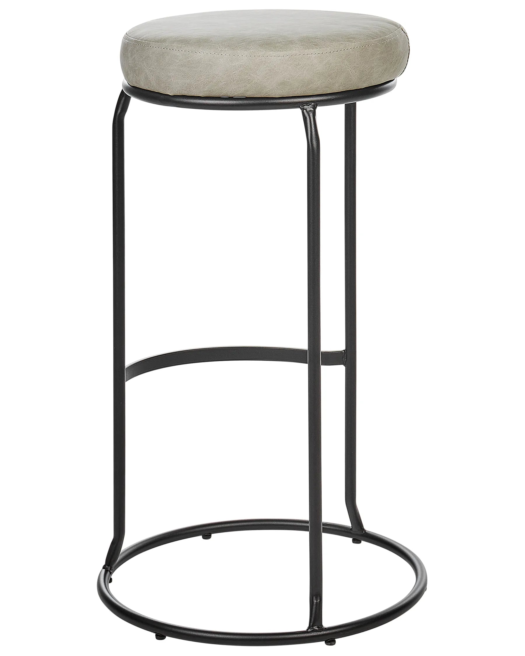 Set of 2 Bar Stools MILROY Faux Leather Light Grey