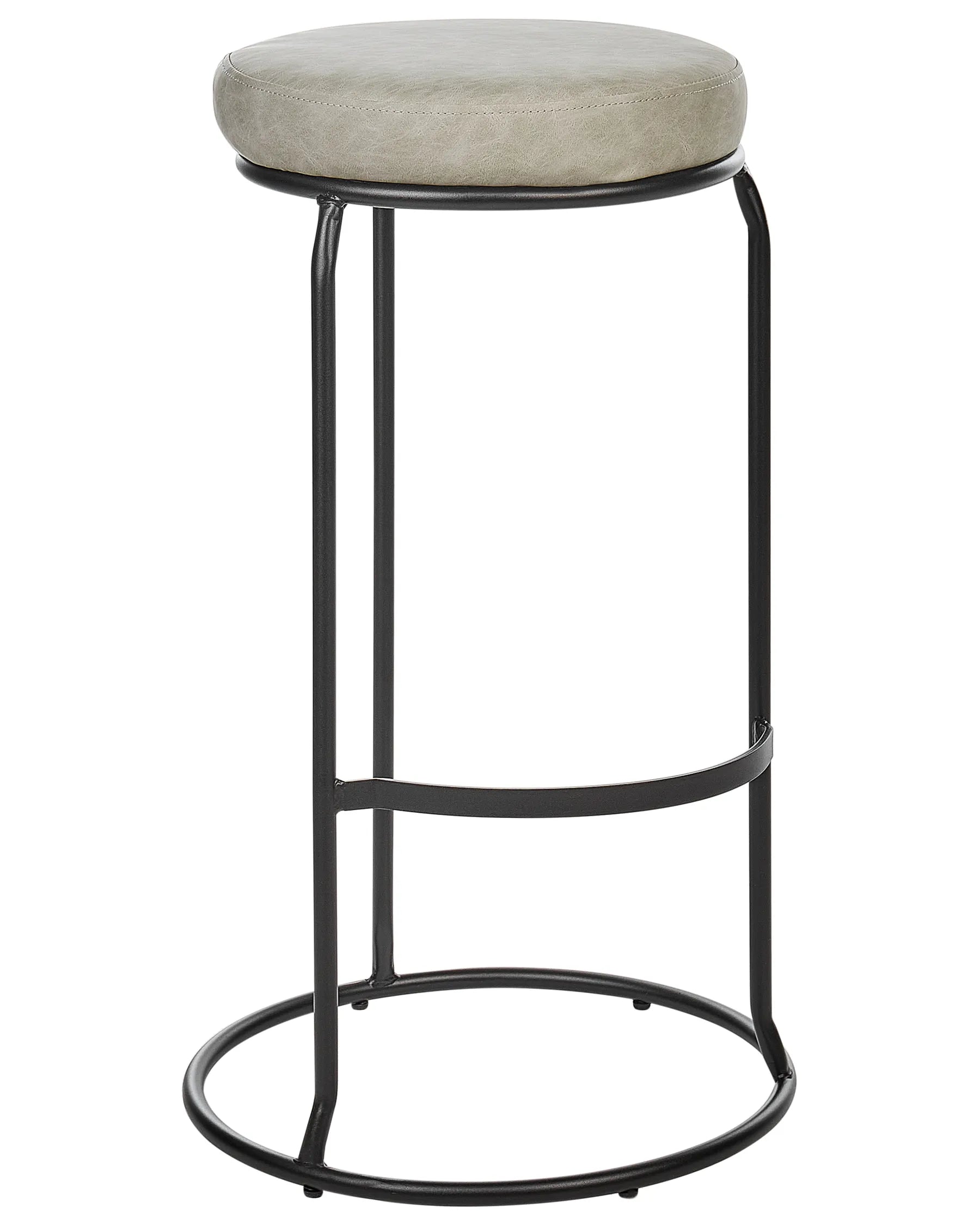 Set of 2 Bar Stools MILROY Faux Leather Light Grey