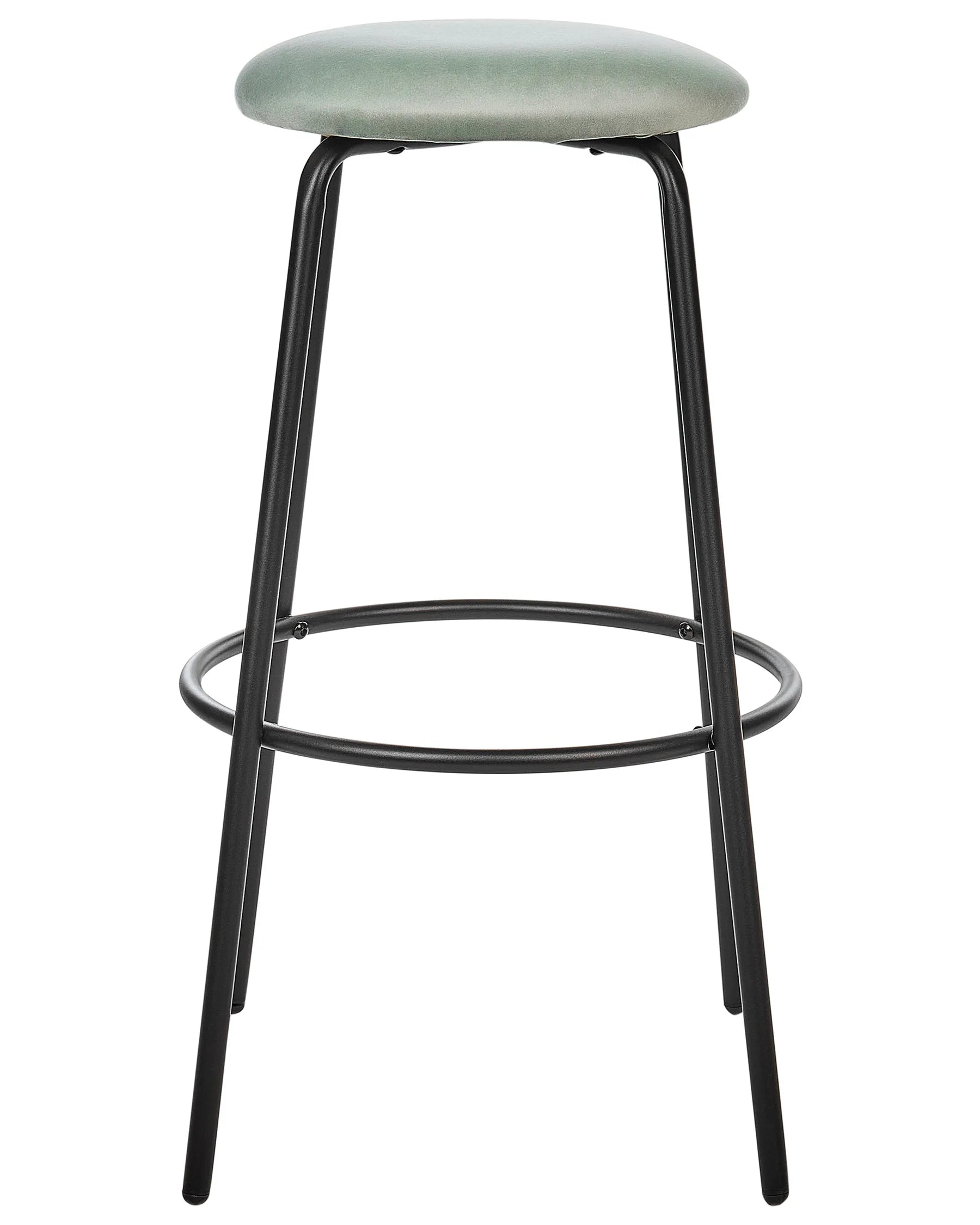 Set of 2 Bar Stools MORTON Velvet Mint Green