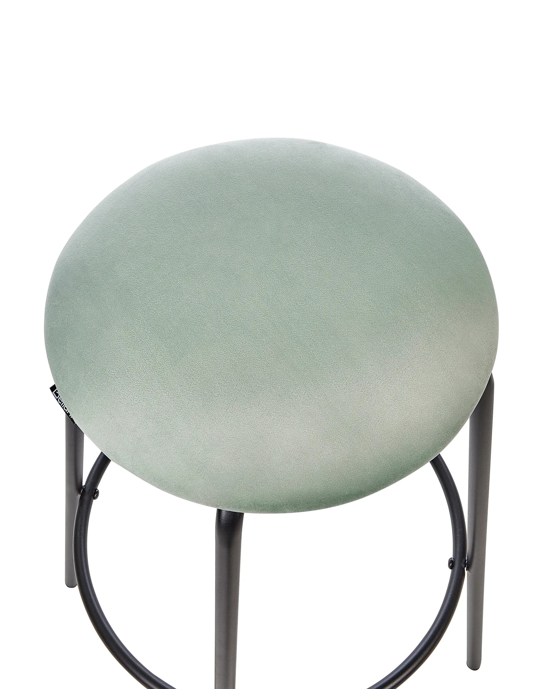 Set of 2 Bar Stools MORTON Velvet Mint Green