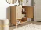 Shoe Storage Cabinet PEROTE Rattan Light Brown
