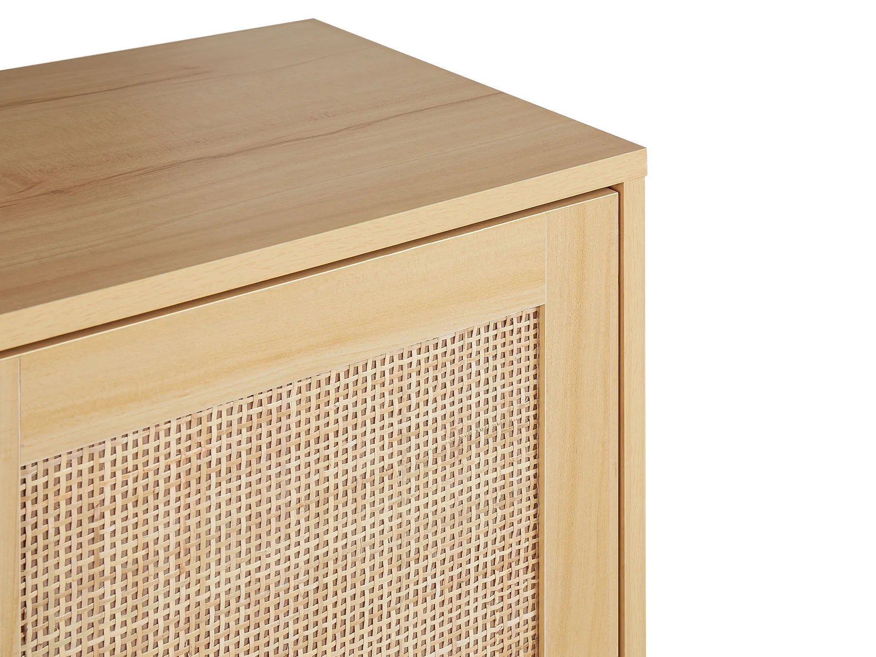 Shoe Storage Cabinet PEROTE Rattan Light Brown