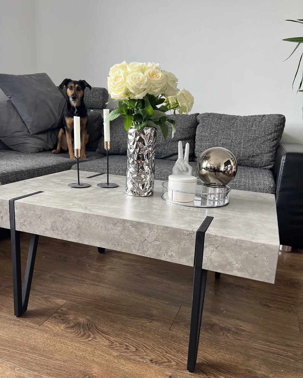 Coffee Table ADENA Grey Concrete Effect