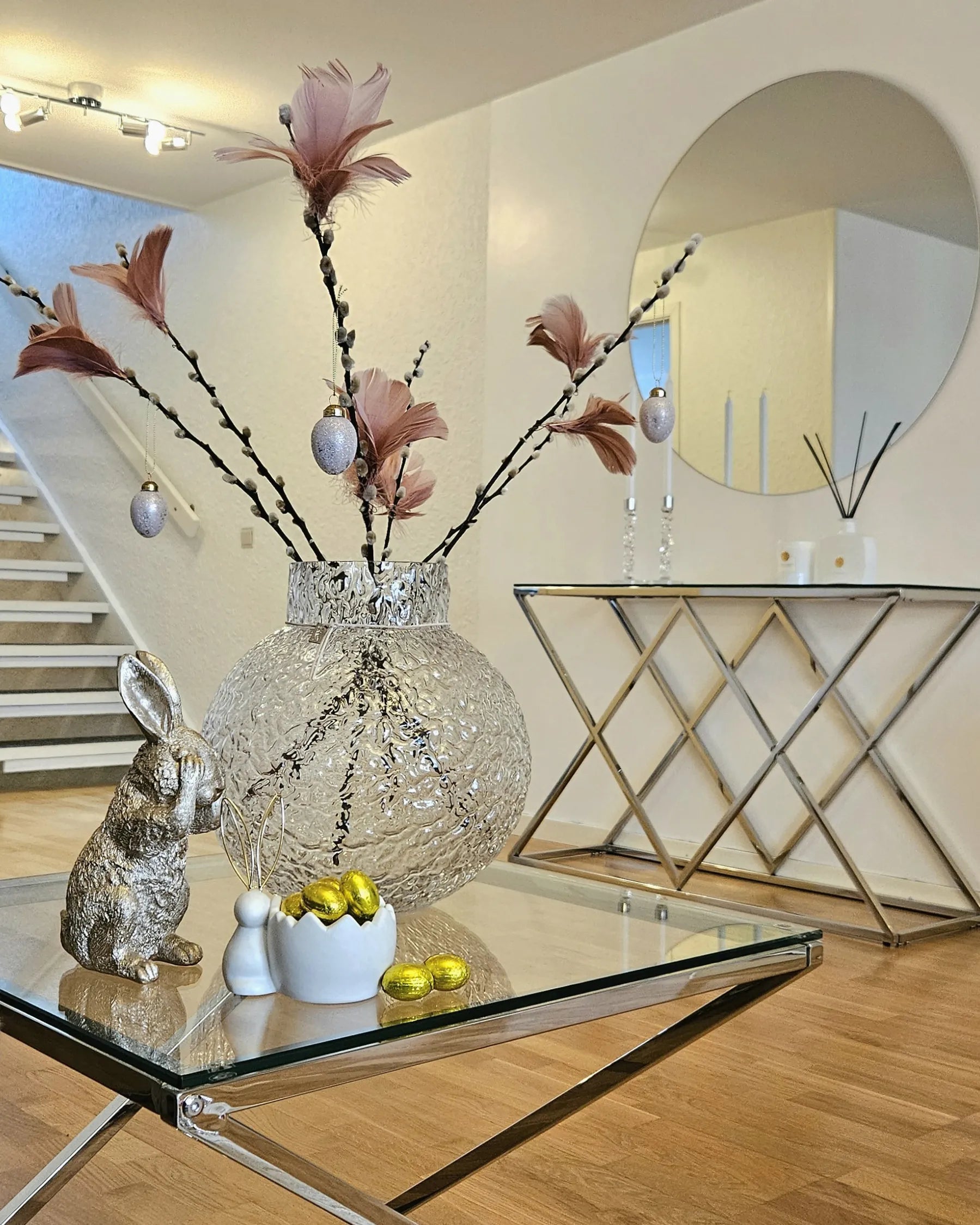 Coffee Table BEVERLY Glass Silver