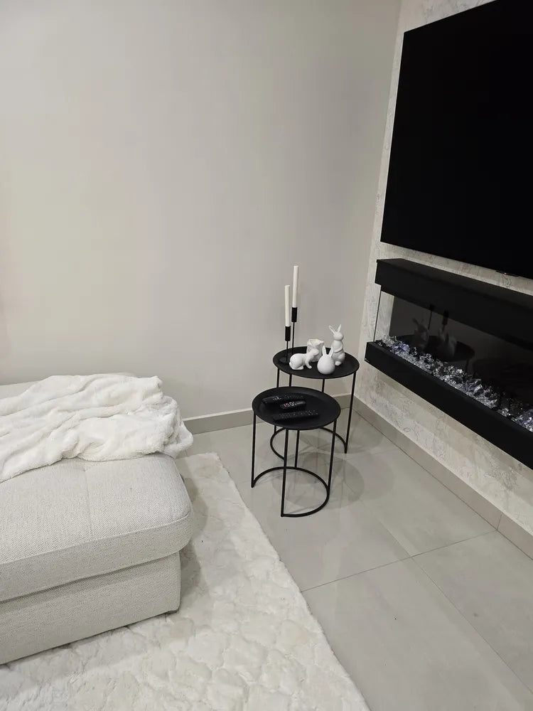 Set of 2 Side Tables TWINS Metal Black