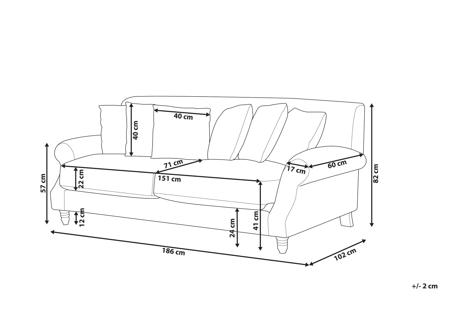 Sofa 2 Seater EIKE Boucle Off-White