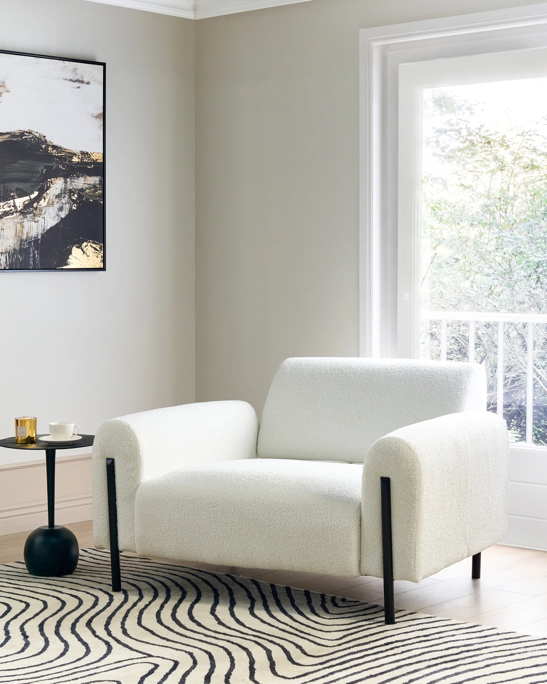 Armchair ASKIM Boucle White