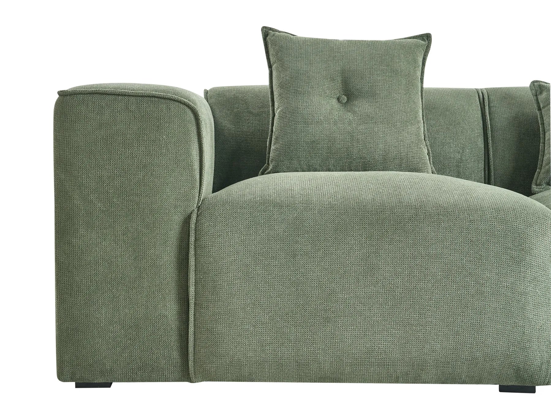 Corner Sofa 3 Seater DOLVA Chenille Dark Green Left Hand