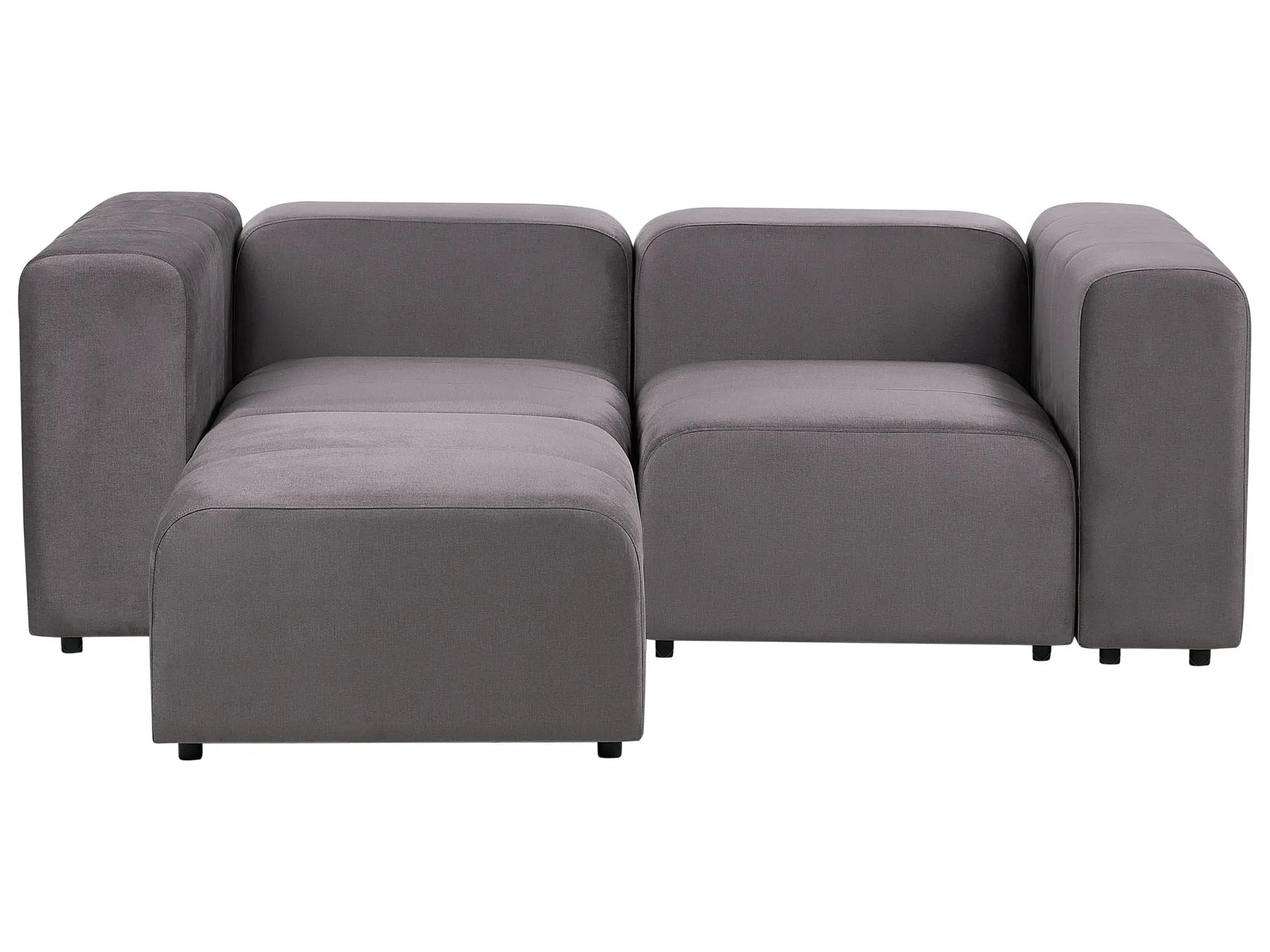 Modular Sofa 2 Seater FALSTERBO Velvet Dark Grey with Ottoman