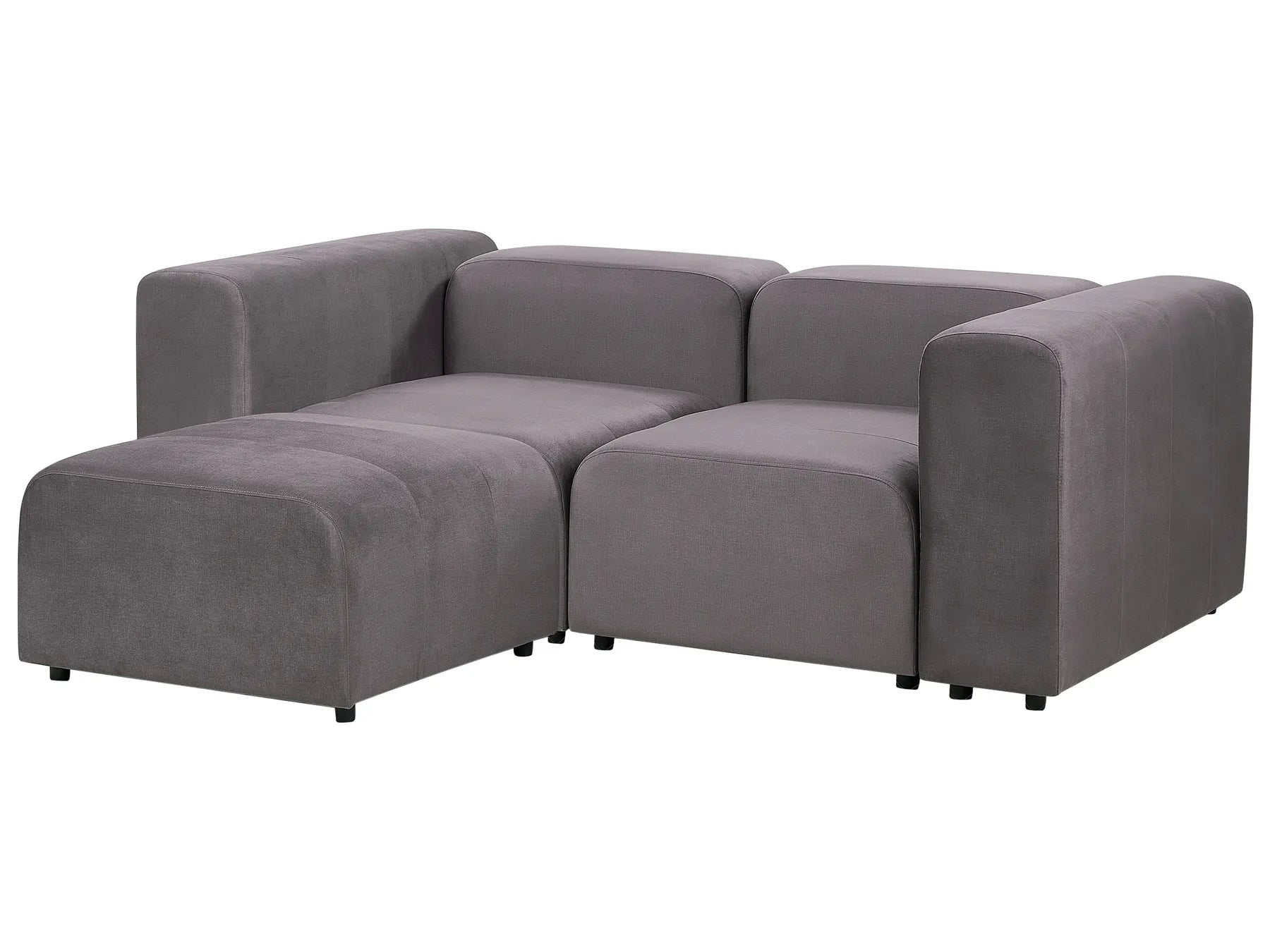 Modular Sofa 2 Seater FALSTERBO Velvet Dark Grey with Ottoman