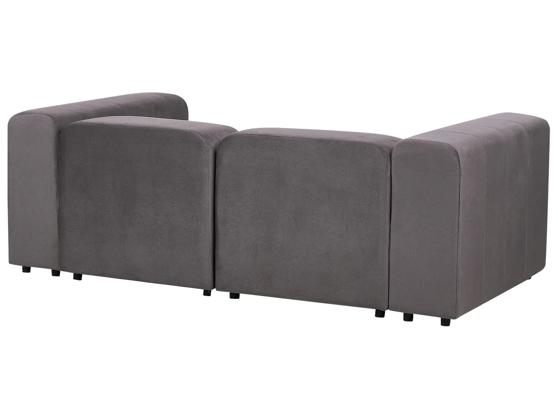Modular Sofa 2 Seater FALSTERBO Velvet Dark Grey with Ottoman