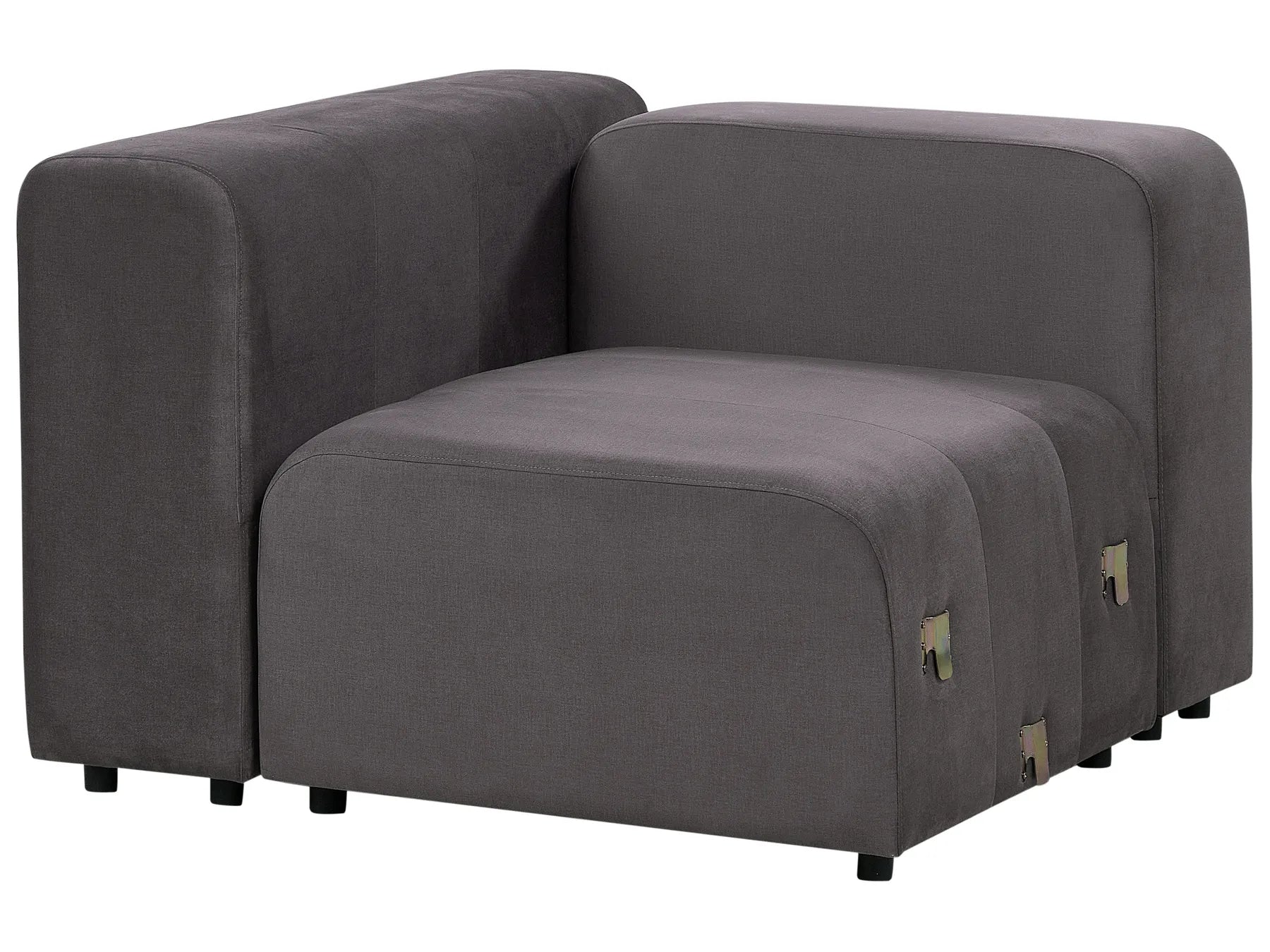 Modular Sofa 2 Seater FALSTERBO Velvet Dark Grey with Ottoman