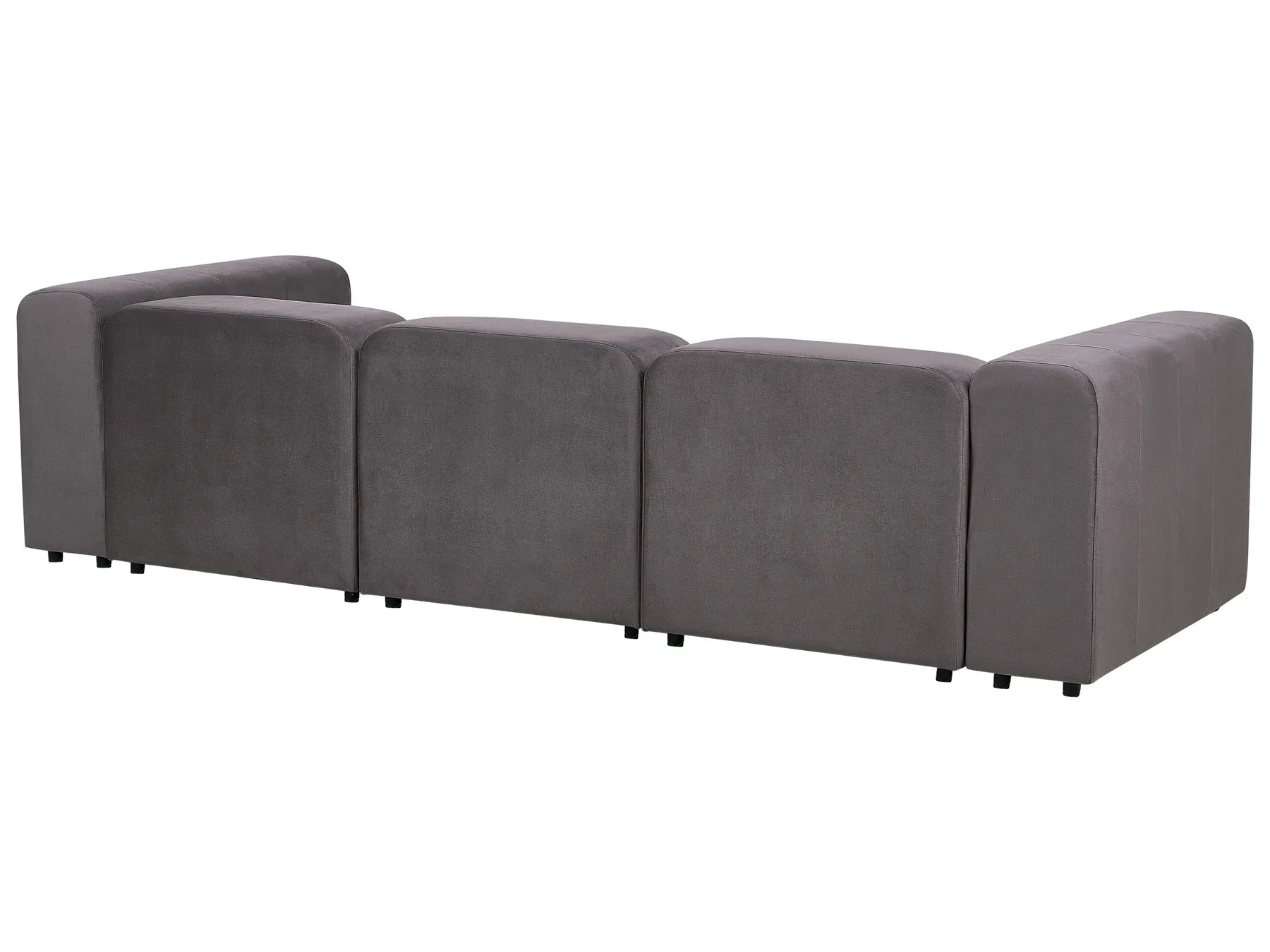Modular Sofa 3 Seater FALSTERBO Velvet Dark Grey with Ottoman