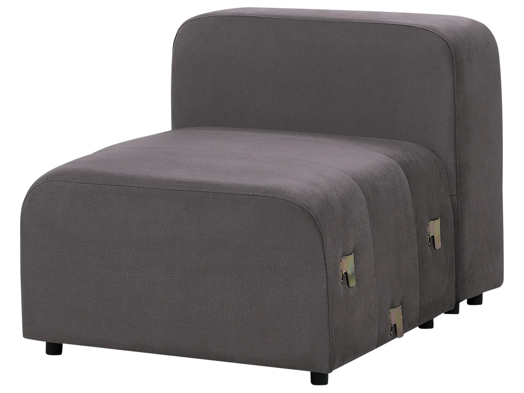 Modular Sofa 3 Seater FALSTERBO Velvet Dark Grey with Ottoman
