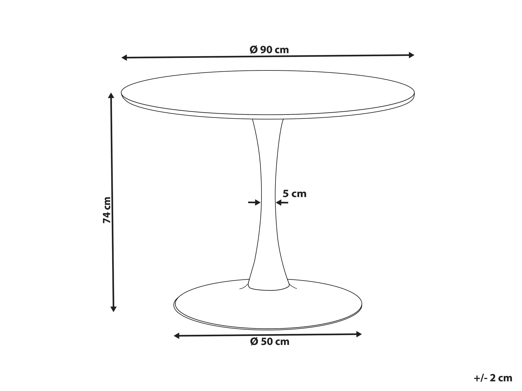 Dining Table BOCA Black Marble 90 cm 90 cm
