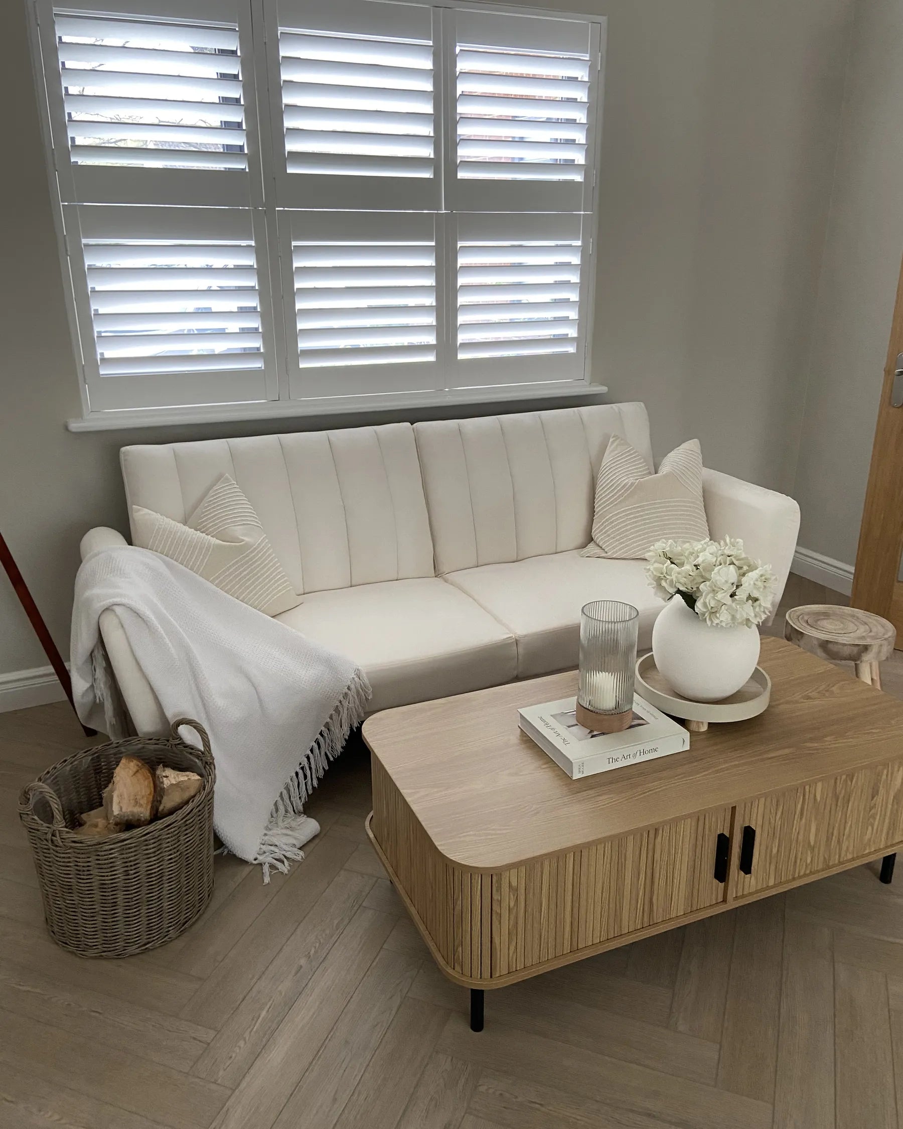 Sofa Bed 3 Seater VIMMERBY Fabric Light Beige