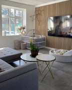 Coffee Table MERIDIAN Tempered Glass White/ Gold