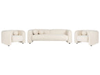 Living Room Set 5 Seater LEIREN Velvet Off-White