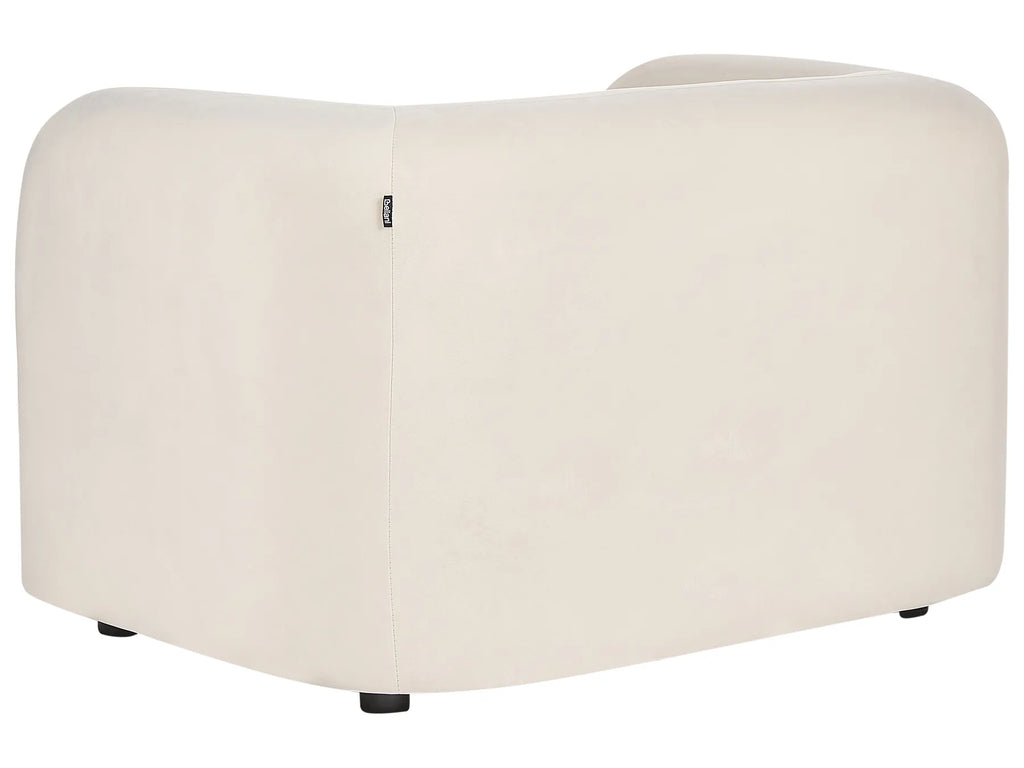 Living Room Set 5 Seater LEIREN Velvet Off-White