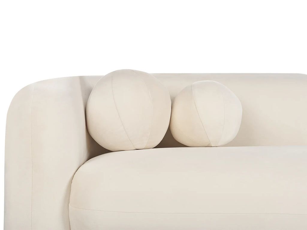 Living Room Set 5 Seater LEIREN Velvet Off-White