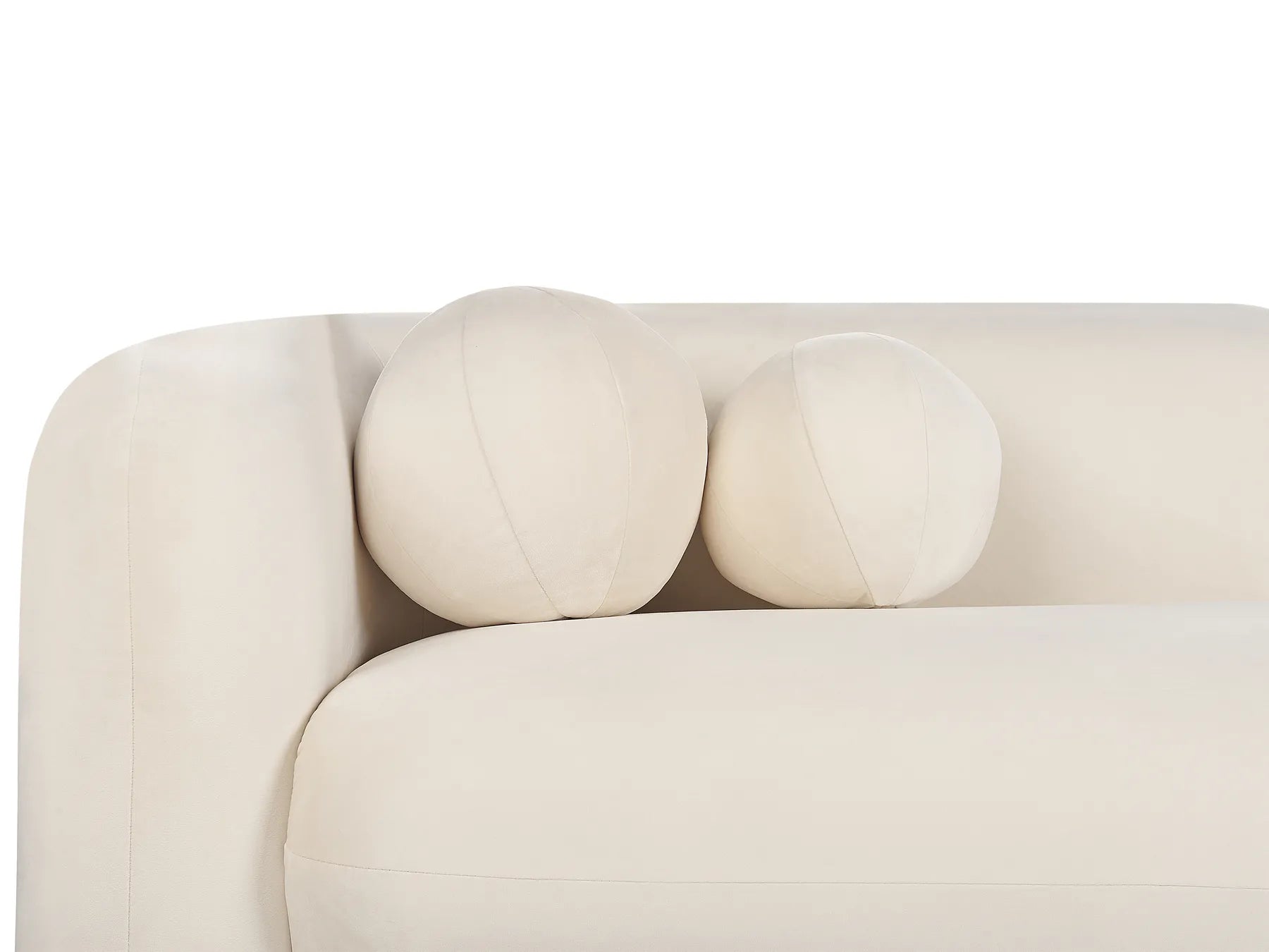 Living Room Set 5 Seater LEIREN Velvet Off-White