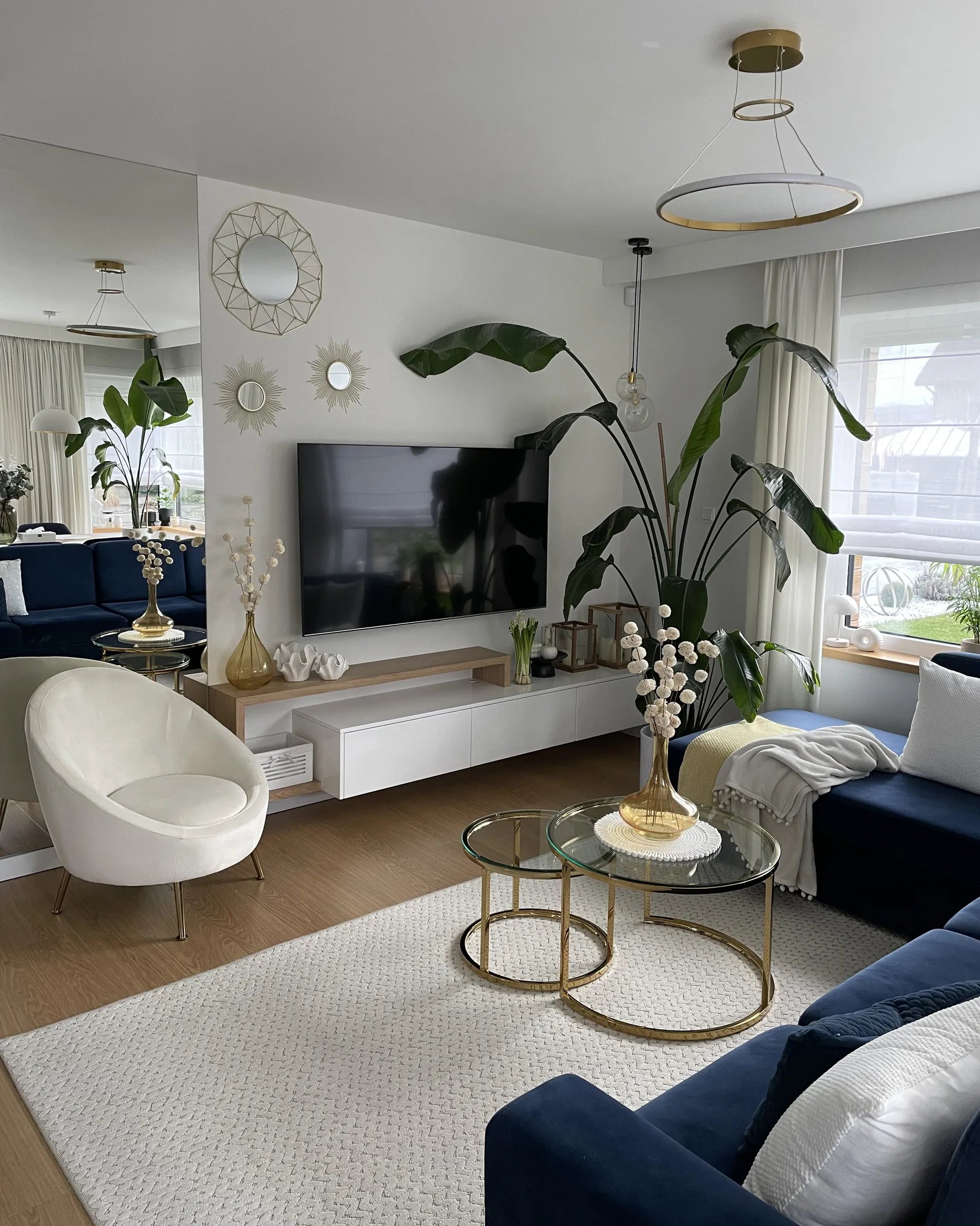 Set of 2 Coffee Tables GRANGE Tempered Glass Gold