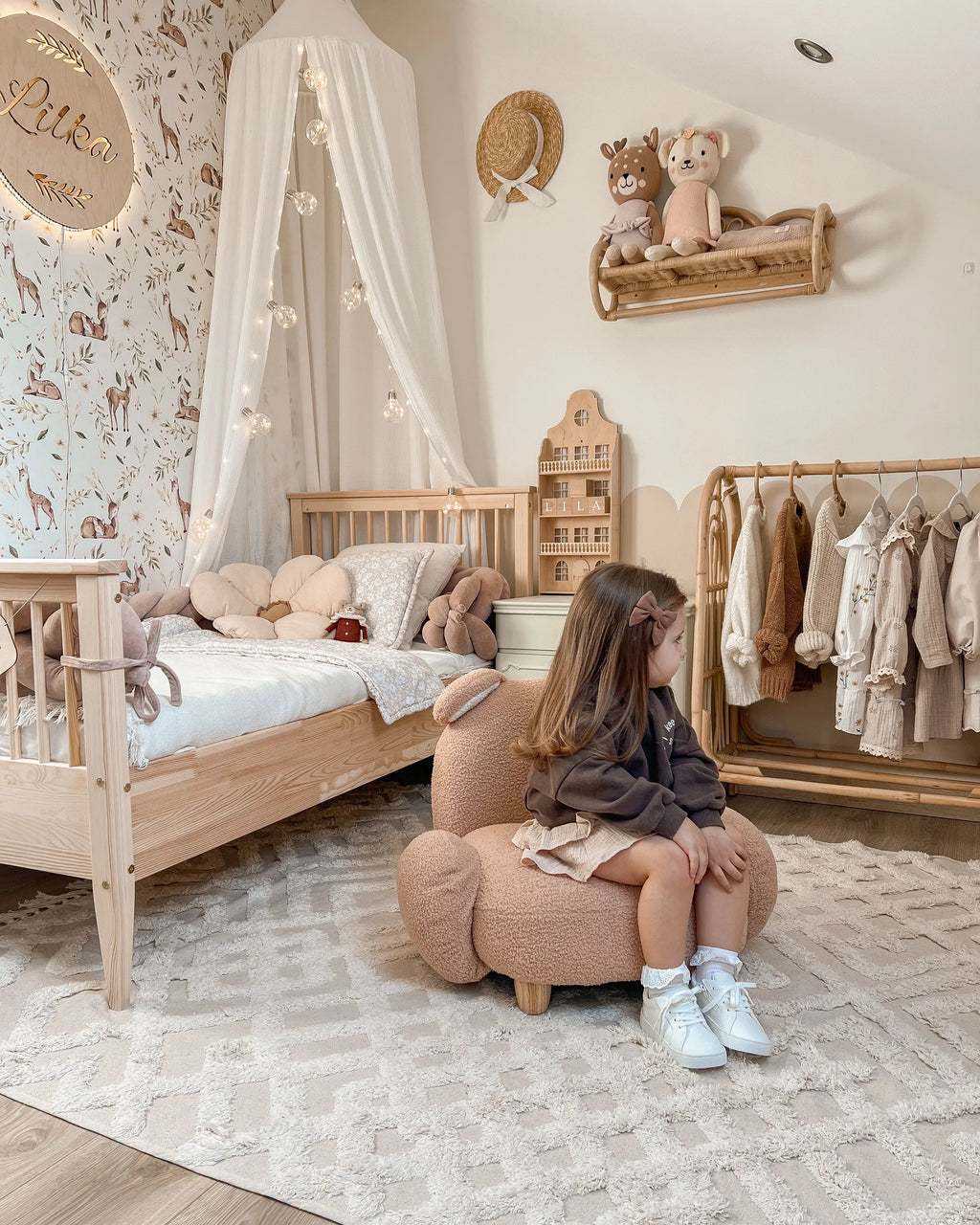 Kids Armchair Rabbit KANNA Boucle Beige