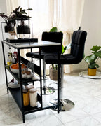 Set of 2 Bar Chairs MARION Swivel Black