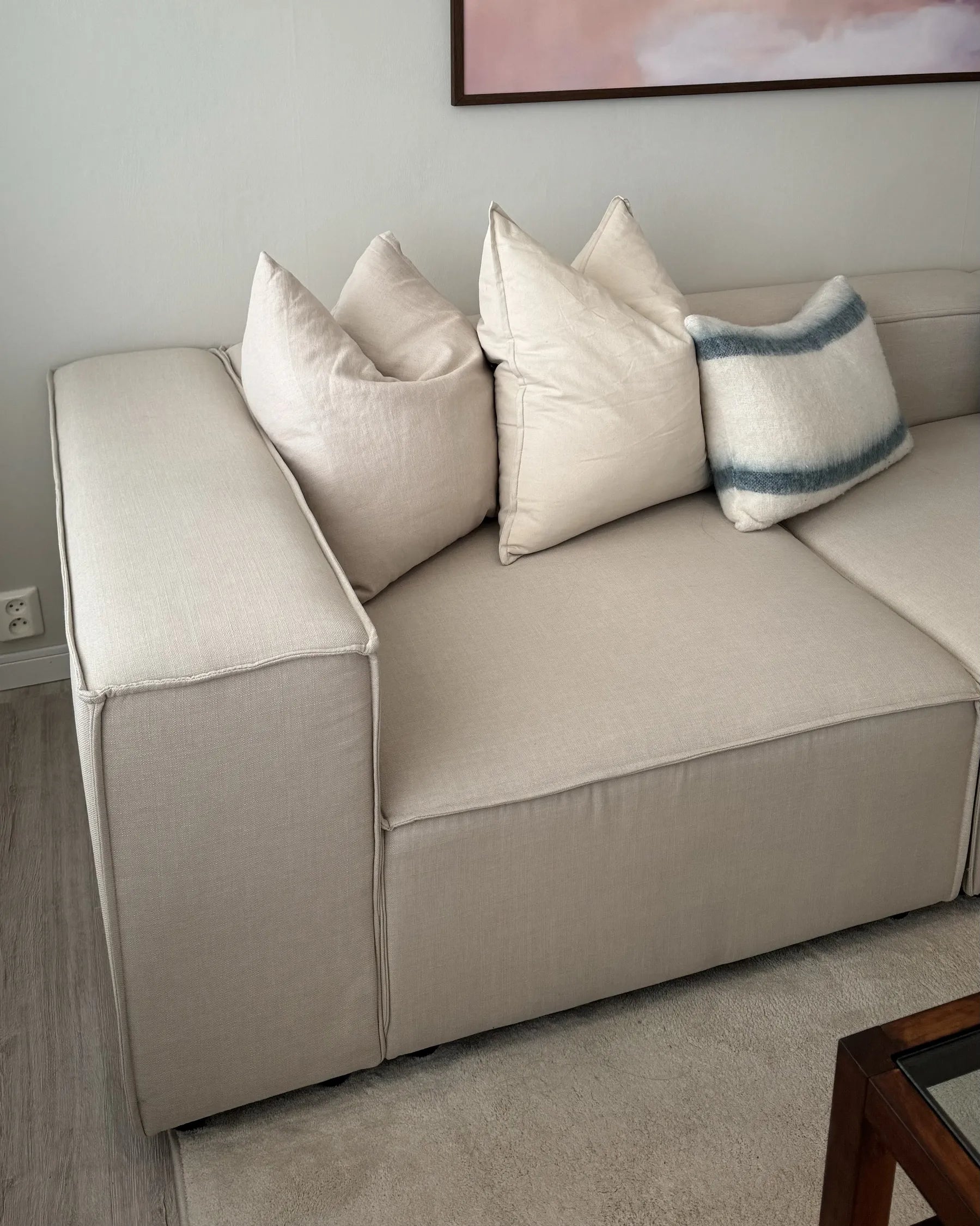 Corner Seat APRICA Faux Linen Beige