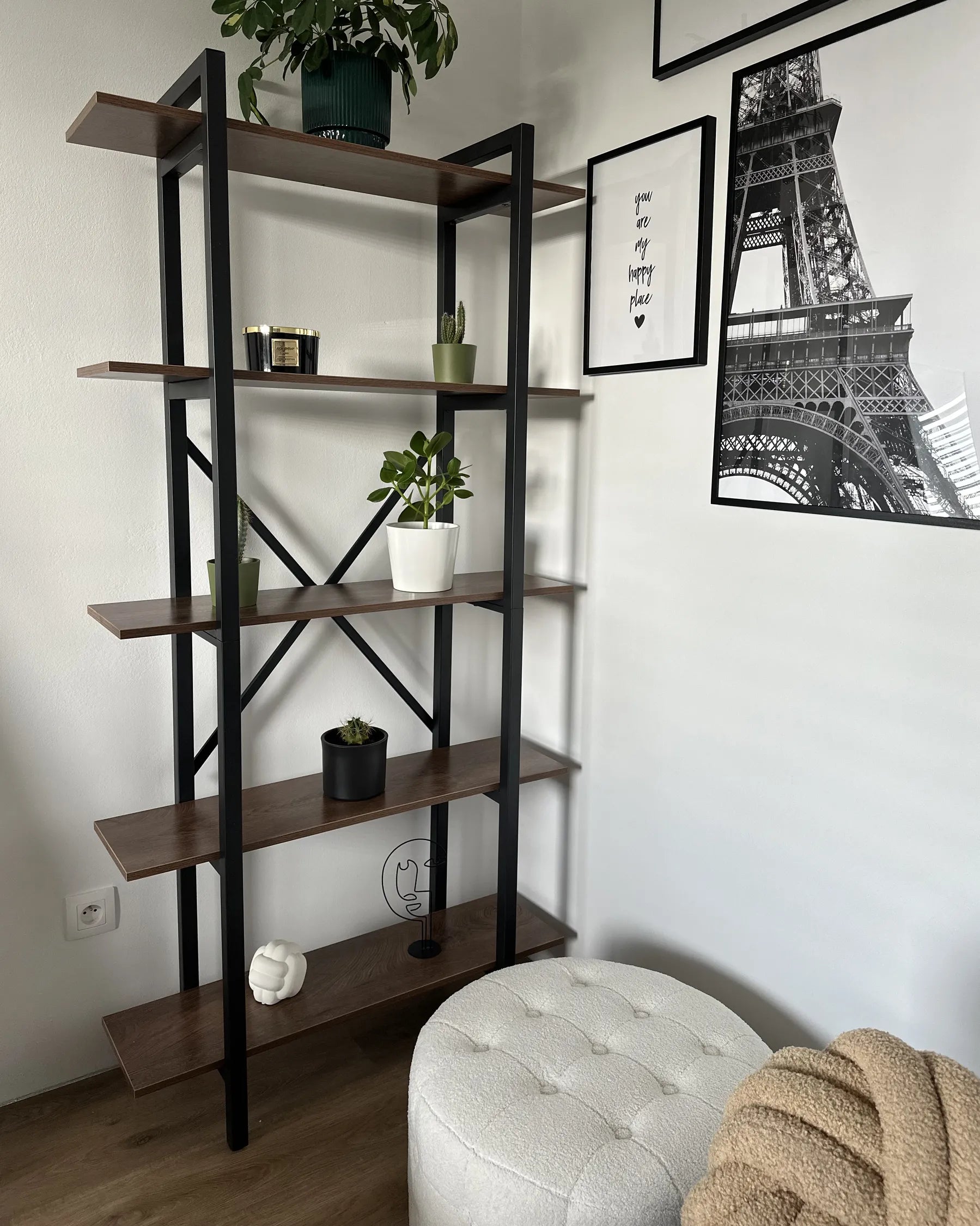 4 Tier Shelving Unit DARBY 140 cm Dark Brown