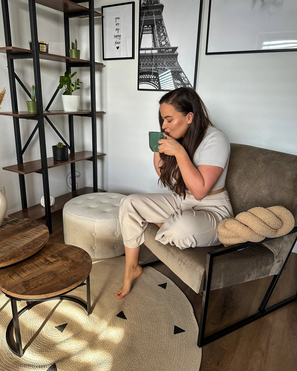 Set of 2 Coffee Tables CLATON Brown