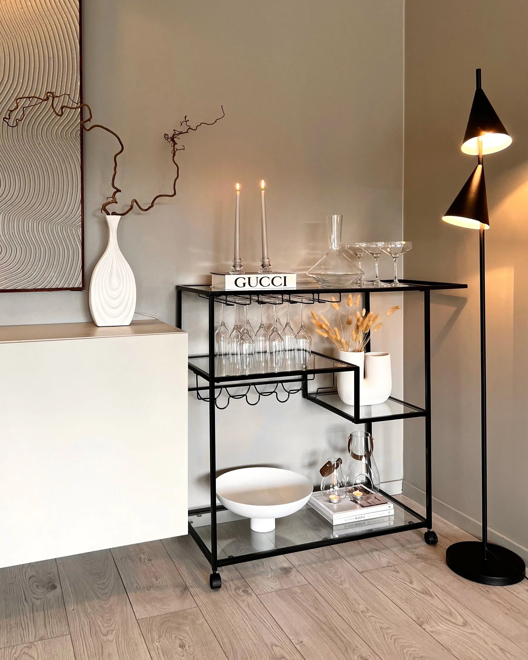 Kitchen Trolley MARCOLA Metal Black