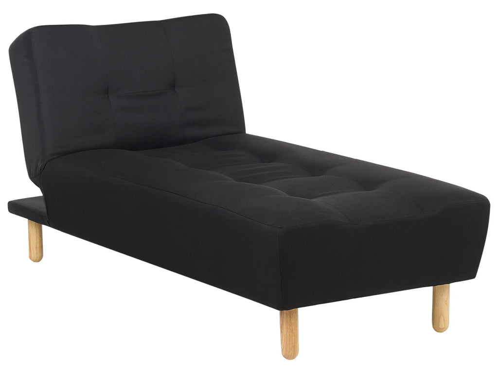 Chaise Longue ALSTEN Fabric Black