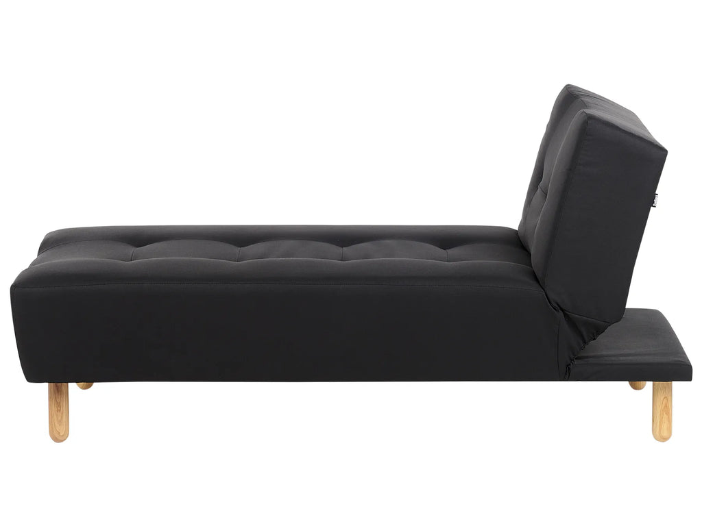 Chaise Longue ALSTEN Fabric Black