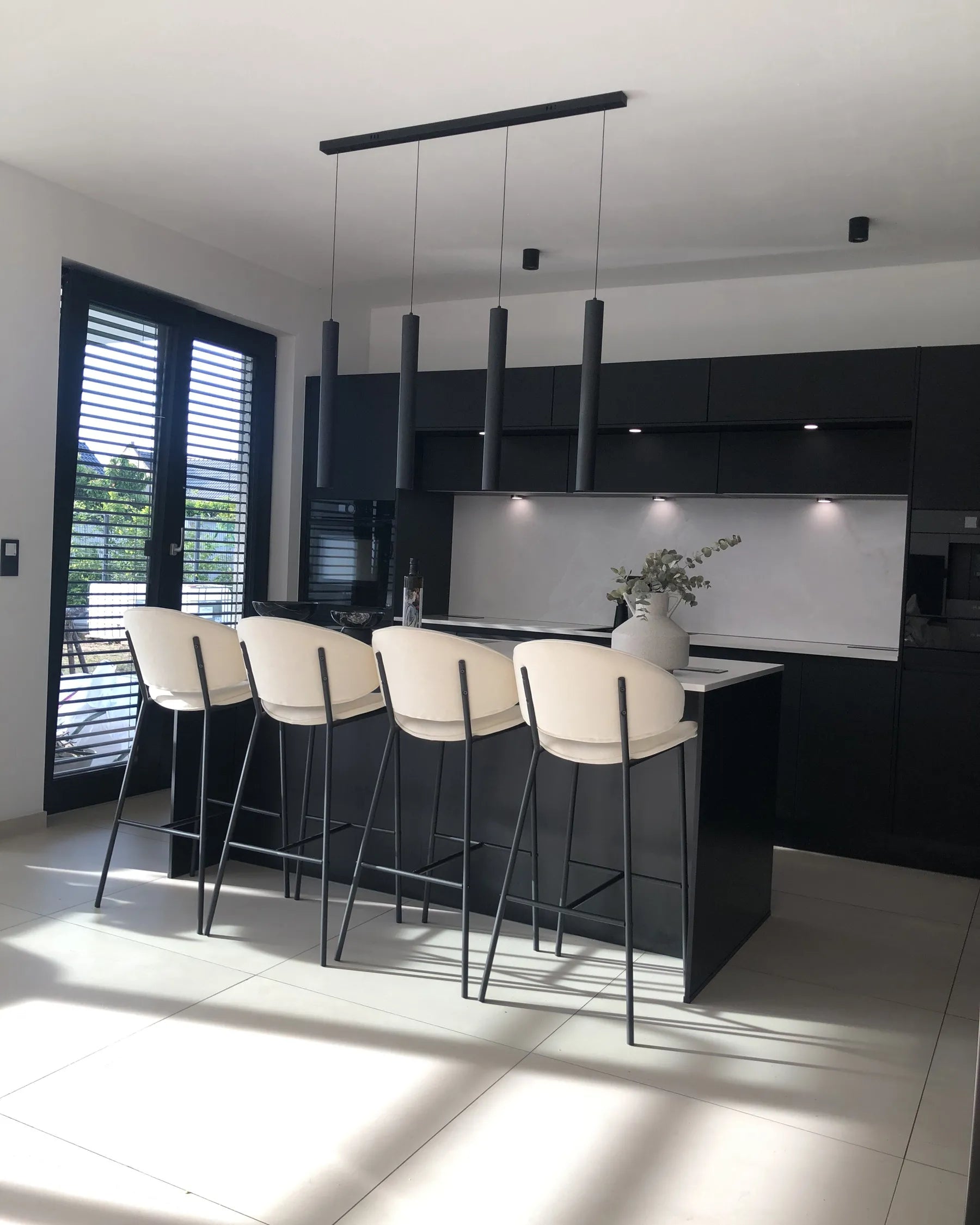 Set of 2 Bar Chairs KIANA Light Beige