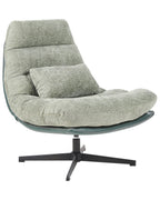 Swivel Armchair TOVIK with Footstool Chenille Light Green