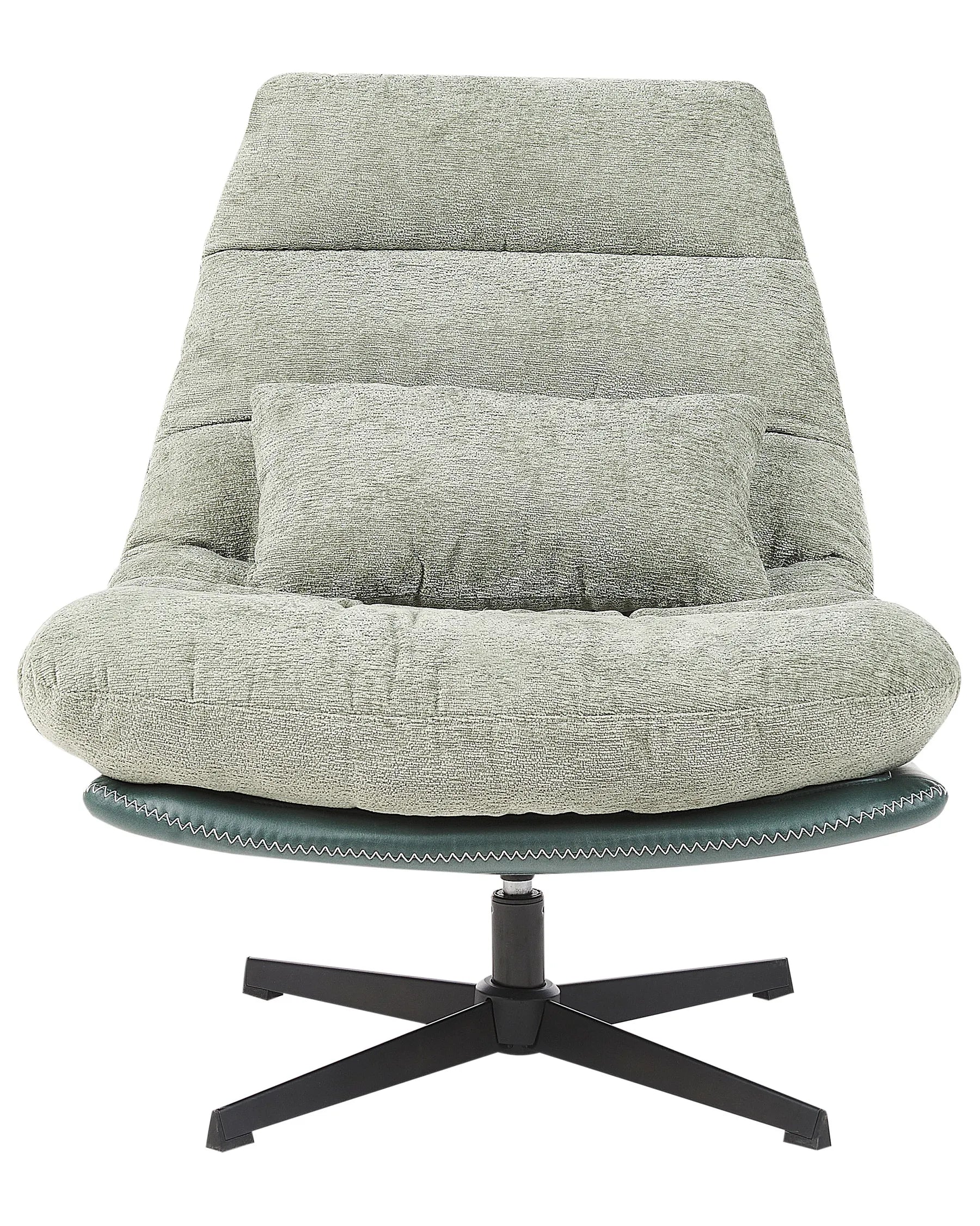 Swivel Armchair TOVIK with Footstool Chenille Light Green