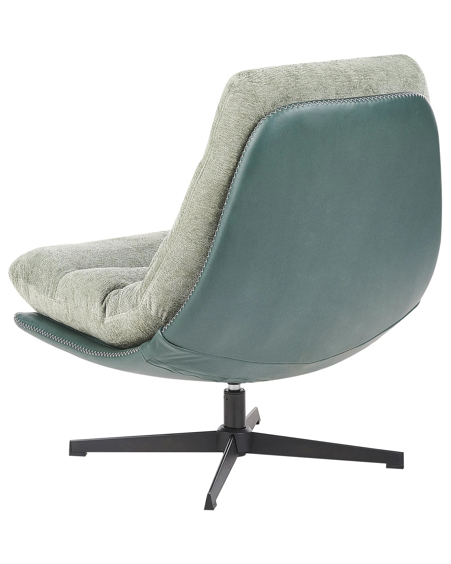 Swivel Armchair TOVIK with Footstool Chenille Light Green