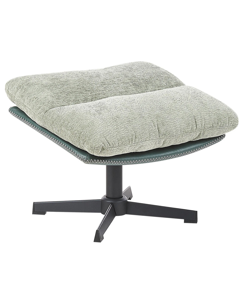 Swivel Armchair TOVIK with Footstool Chenille Light Green