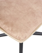 Swivel Armchair EIDE with Footstool Velvet Sand Beige