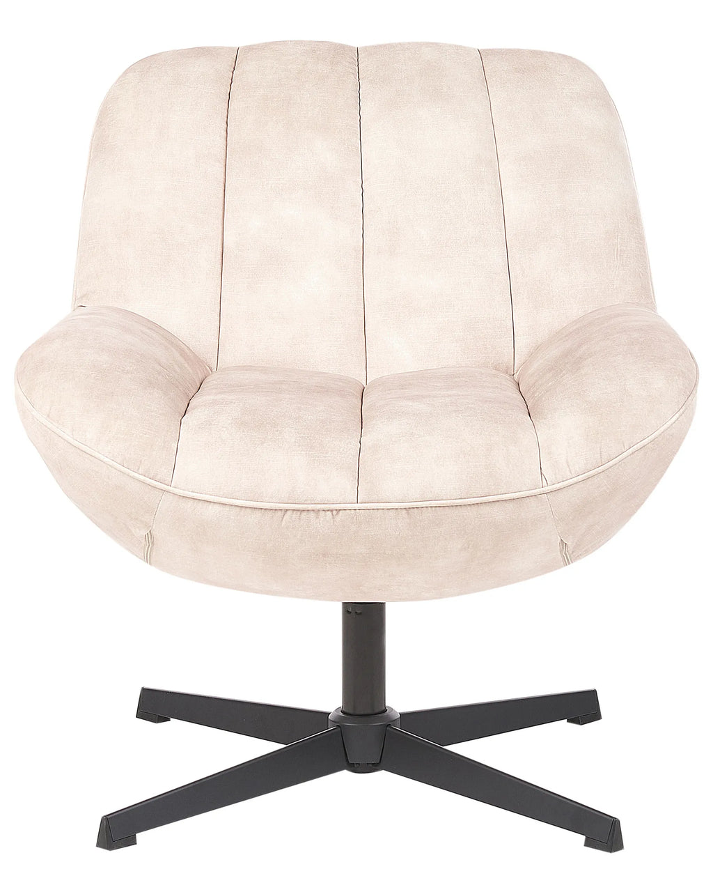 Swivel Armchair LIA with Footstool Velvet Beige