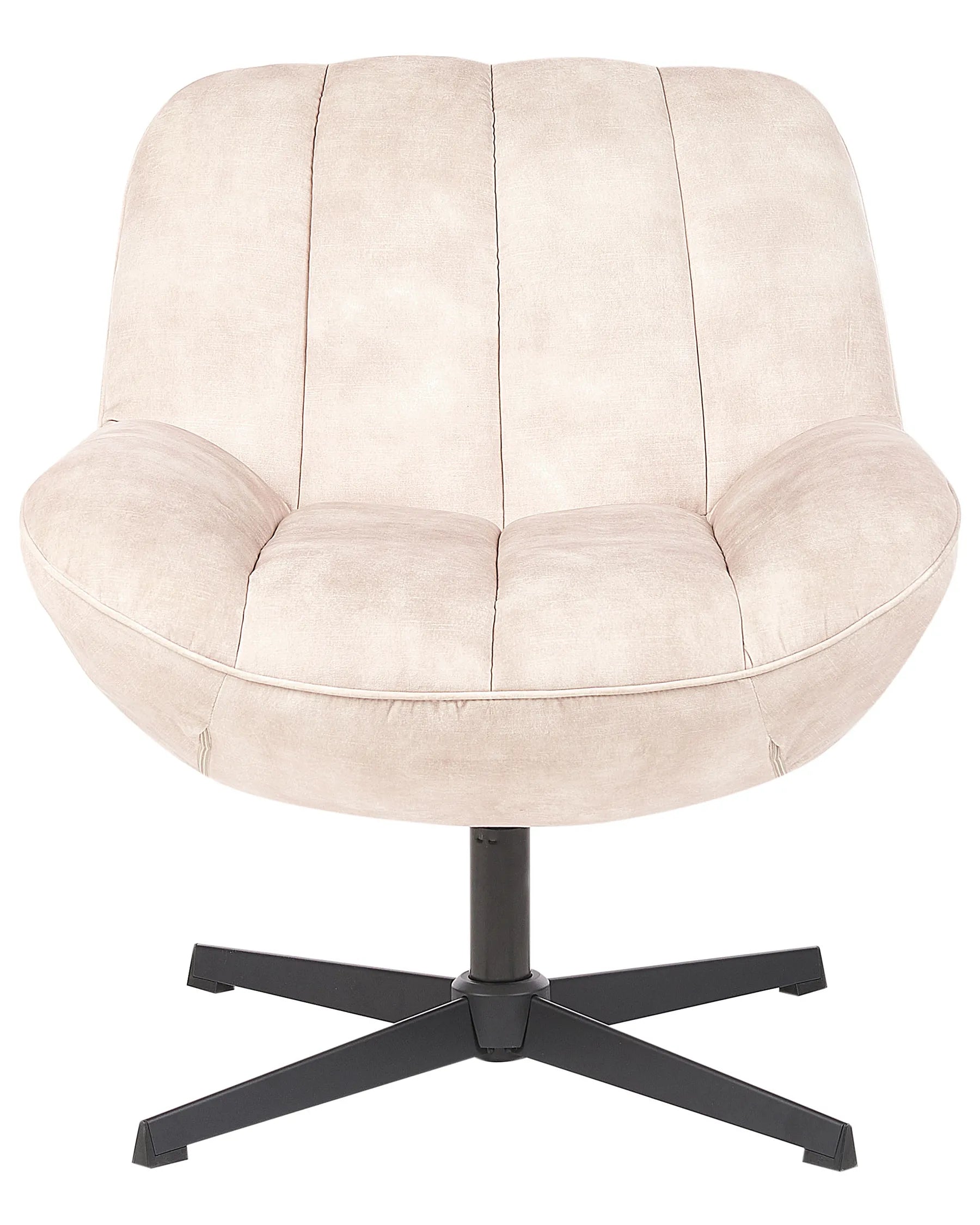 Swivel Armchair LIA with Footstool Velvet Beige