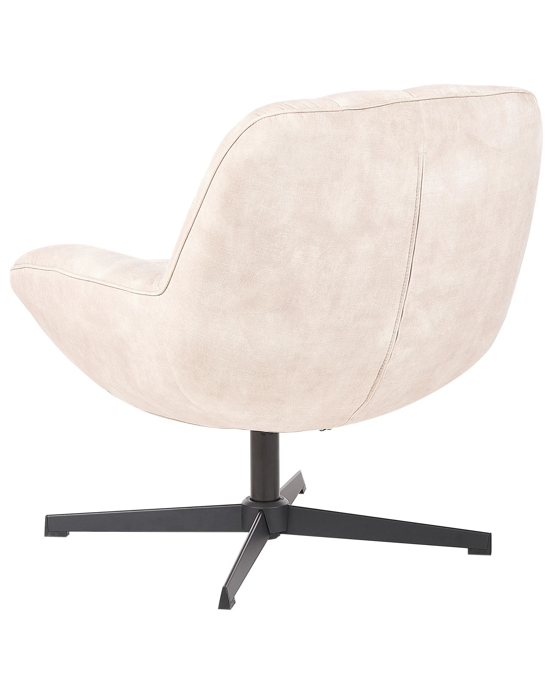 Swivel Armchair LIA with Footstool Velvet Beige
