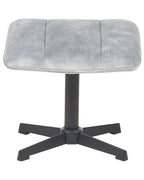 Swivel Armchair LIA with Footstool Velvet Light Grey