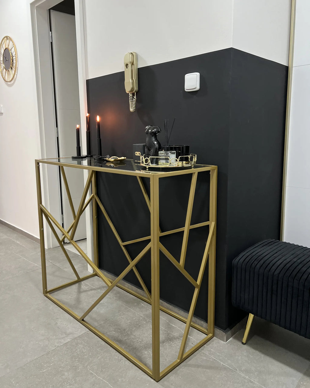 Console Table ORLAND Glass Gold