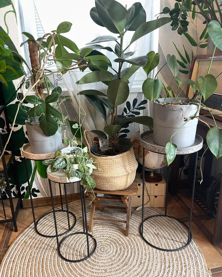 Set of 3 Side Tables TEXON Black