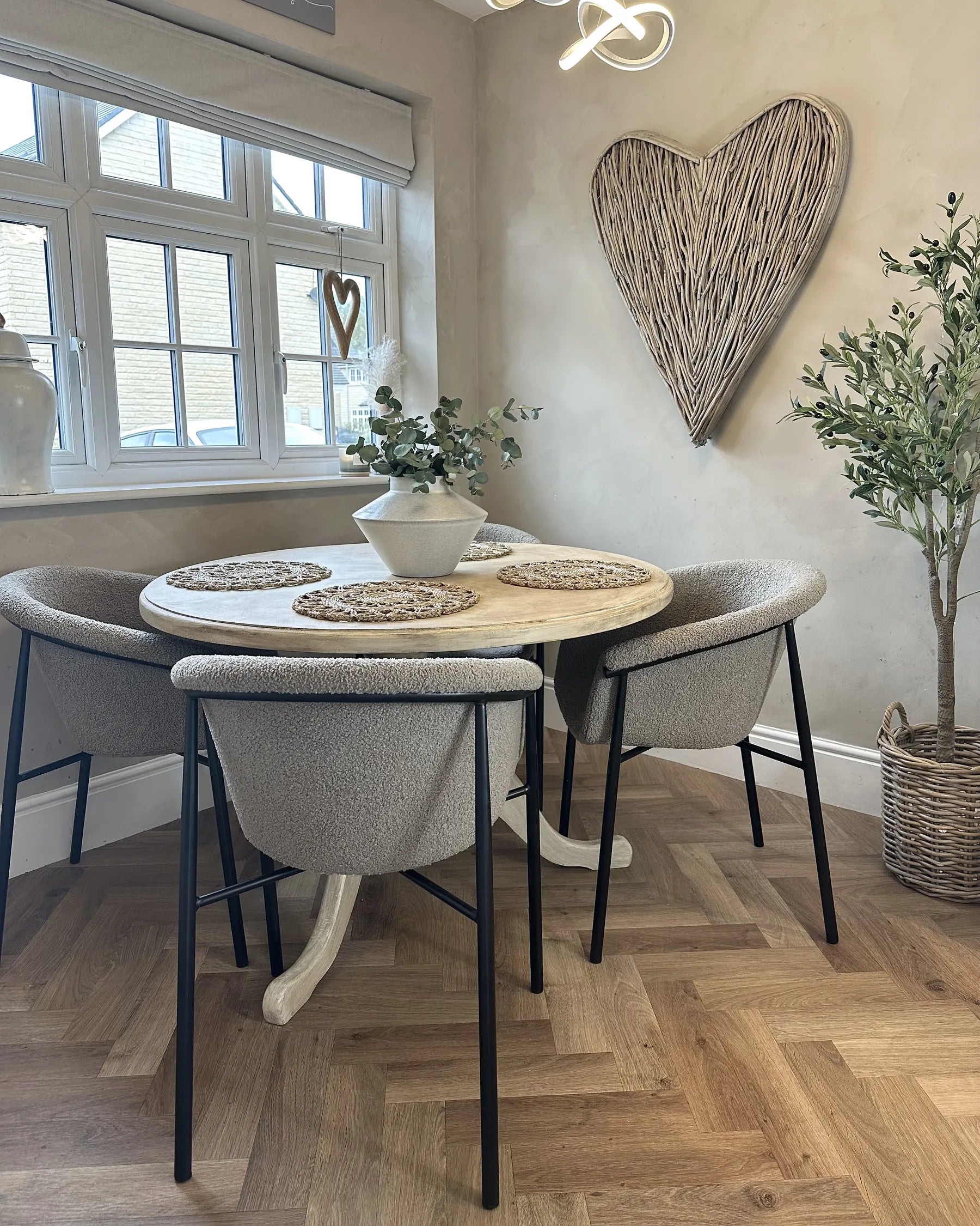 Set of 2 Dining Chairs AMES Boucle Taupe