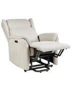 Electric Recliner Chair ELEGY With Footrest Fabric Light Beige