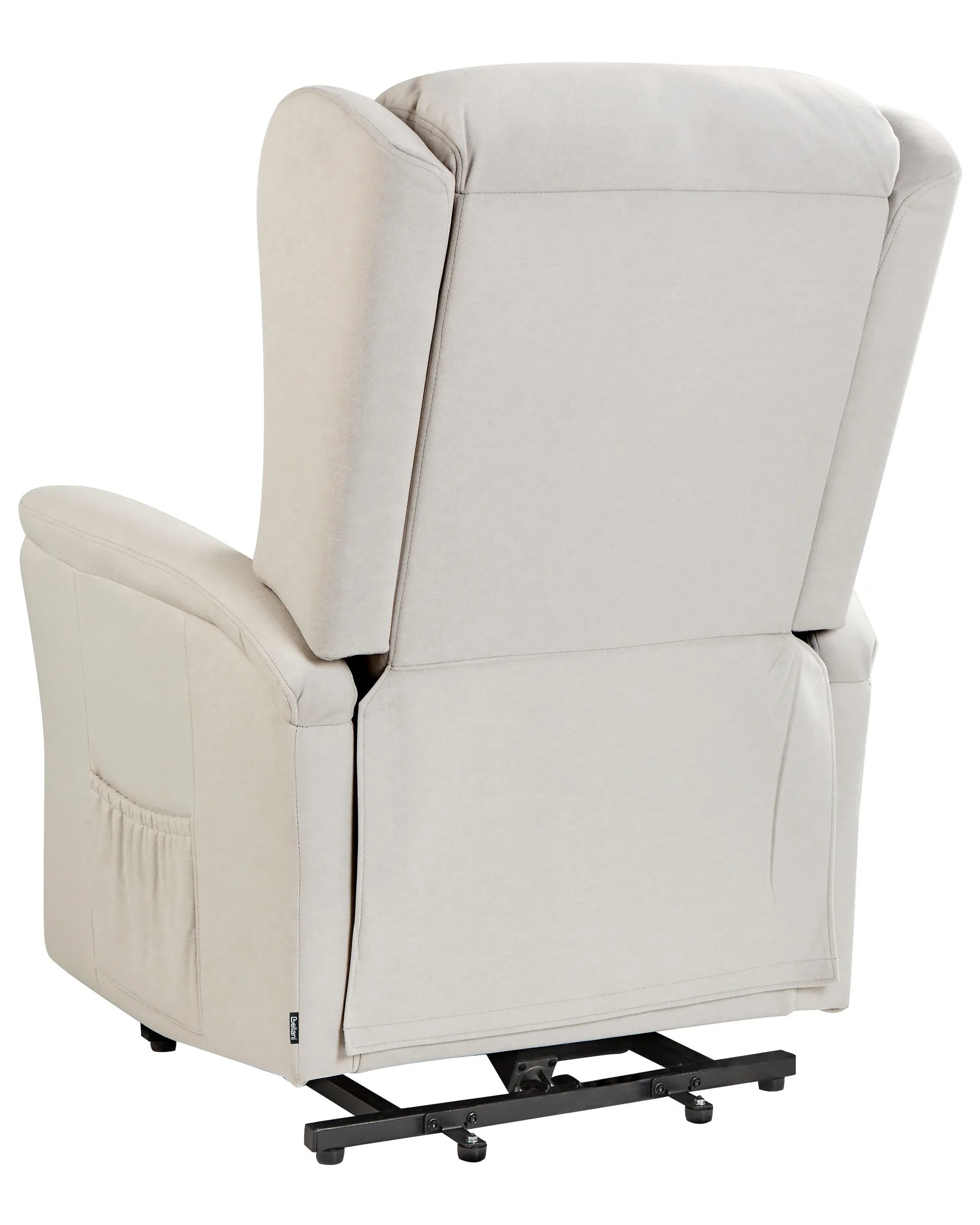 Electric Recliner Chair ELEGY With Footrest Fabric Light Beige